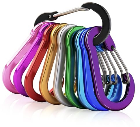 Flintronic 10PCS Non-Locking Carabiner, Locking Carabiner Clips, Aluminum Carabiners, Keychain Carabiner Clip Hook for Camping Hiking Fishing Traveling