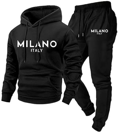 Chándal Hombre Completo - Conjunto Chandal Hombre Elásticos Sudadera Y Pantalones Deporte Trekking Cómodo con Bolsillos Chándales Moda Manga Larga Running Otoño Invierno Ropa Negro L