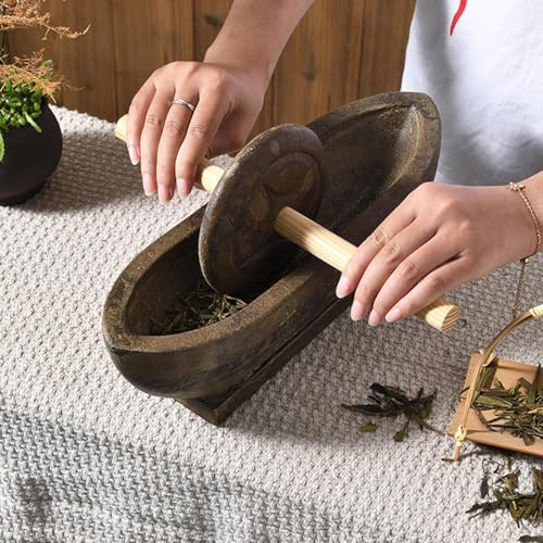 Hand Grinder for Spices, Coffee & Tea - Traditional Pestle & Mortar Set for Crushing and Grinding, Ideal for Flavor Enhancement, 35cm