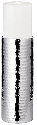 EDZARD Kerzenhalter Agadir (H 20 cm, Ø 8,5 cm), Edelstahl, Stumpenkerzen | Kerzenständer für Stumpenkerzen Ø 8 cm · Bodenkerzenständer und Säulenkerzenhalter · Ständer für Kerzen rund in Silber