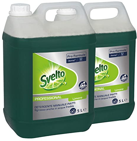 2 SVELTO Limone professonal Detersivo Liquido Detergente detersivo per i piatti al limone 10 LT