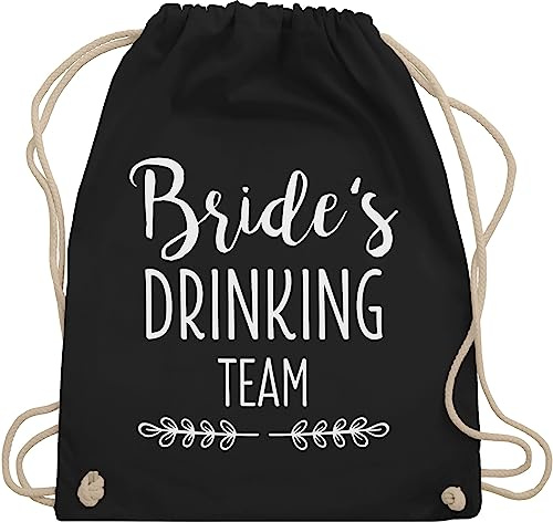 Turnbeutel Rucksack - JGA Junggesellenabschied Frauen - Brides Drinking Team Bride - Unisize - Schwarz - utensilien junggesellinnenabschied brauttaschen bachelorette party bride's beutel rucksäcke