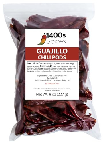8oz Guajillo Stemless Chile, Whole Dried Peppers, Chiles Descolados by 1400s Spices