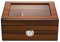 CIGARLOONG Humidor 45-56 en Verre Artisanal boîte de Rangement de Bureau en Bois de cèdre avec diviseur, humidificateur et hygromètre, Brun (Medium)