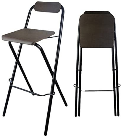 Garten-Klapphocker mit Rückenlehne, klappbarer Barstuhl für den Außenbereich, Wetterfest, Klapphocker für Camping/Reisen/Terrasse (Color : Brown, Size : 28in/70cm)
