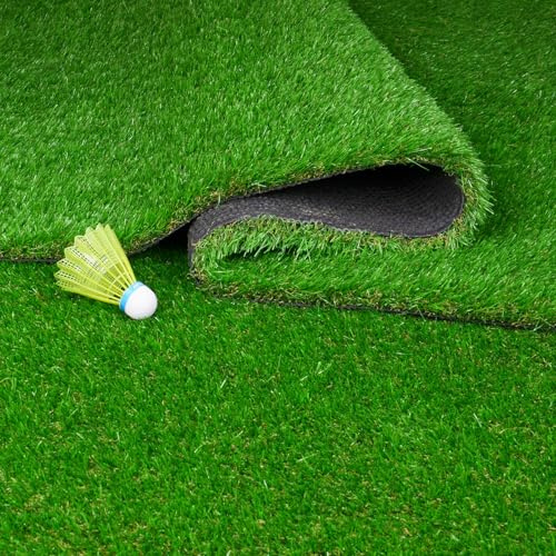 MDEKOR Kunstrasen Outdoor 70 x 200 cm wetterfest und wasserdurchlässig mit Drainage | Rasenteppich Meterware Grün | Balkon Bodenbelag Mittelflor 38mm