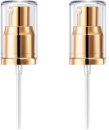 Lot de 2 têtes de pompe pour bouteilles de fond de teint cosmétiques, tête de pompe dorée pour fond de teint liquide, tête de pompe push adaptée pour bouteille de fond de teint Dw (doré)