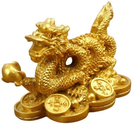 ABOOFAN Ornamento Di Drago Vintage Resina 3.15 Pollici Statua Feng Shui Decorazione Scrivania per Casa Ufficio Regalo Fortunato