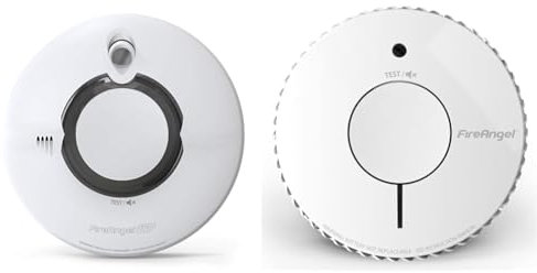 FireAngel Pro Connected Smart Smoke Alarm, Battery Powered with Wireless Interlink and 10 Year Life, FP2620W2-R & Optical Smoke Alarm with 10 Year Sealed For Life Battery, FA6620-R, White