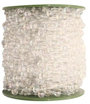Hoshisea 60 Meter Perlenband, Perlenschnur mit Angelschnur, Perlenkette Perlenschnur Perlengirlande, DIY Handwerk Perlengirlande, für Hochzeit, Brautstrauß, Partydekoration