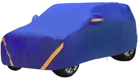 Autoabdeckung für Smart Fortwo 451 453 (2009-2022) Wasserdicht Atmungsaktiv Vollgarage Autoplane für Regen Sonne Staub Schutz mit Reißverschluss und Baumwollfutter (Color : Blue, Size : 451)