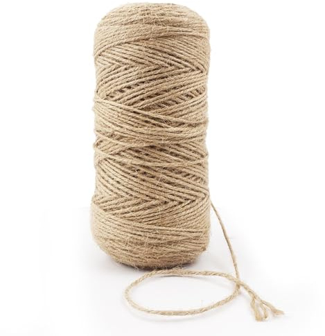 656 Feet 3Ply Twine String 2mm Jute String Twine Natural Brown Jute Rope Garden Twine for Decoration Garden Floristry DIY Arts Bundling Crafts & Wrapping
