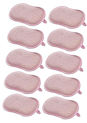 COLLBATH Kitchen Cleaning Scrubber 10pcs Scrub Sponge for Dishwashing Double Side Sponge Scrubbers for Dishes and Household Appliances Kitchen Cleaning Pad Random Color | Fine Workmanship, Creative Appearance, 10pcs Pack for Kitchen Cleaning Tasks Random Color