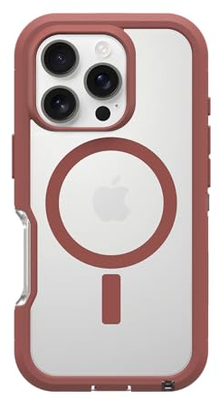OtterBox Defender XT MagSafe Hülle für iPhone 16 Pro, Transparent/Braun | Stoßfest und ultra-robust, Schützende Hülle, 7x getestet nach Militärstandard
