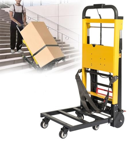 FANGZHL Elektrischer Raupen-Treppensteiger,Elektrischer Treppensteiger,Zusammenklappbarer Sackkarre,Robuster Trolley Auf Rädern,Mit Ausziehbarem Griff,Tragfähigkeit 200 Kg,Aluminiumlegierung A