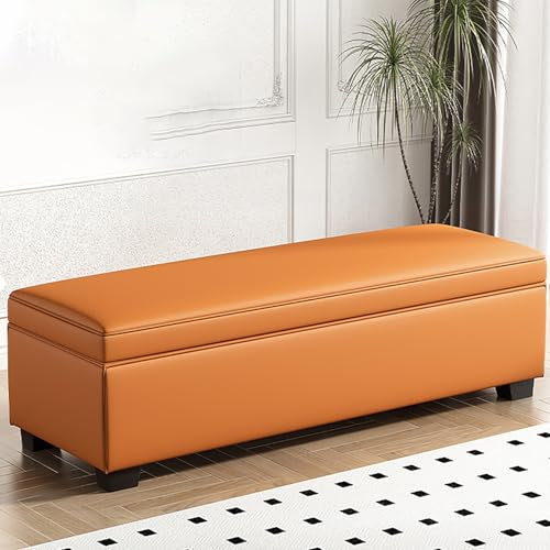 Großer quadratischer Leder-Ottomane mit Stauraum, 39,9 cm Höhe, für Schlafzimmer und Wohnzimmer, Eckbank mit mehreren Farboptionen