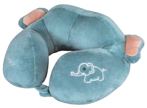 champracer Nackenkissen Flugzeug, Reisekissen aus Memory Foam mit samtweichem Bezug, ideal zum Schlafen im Flugzeug, Auto, Zug, Bus und zu Hause (Elefant,30x30 cm)