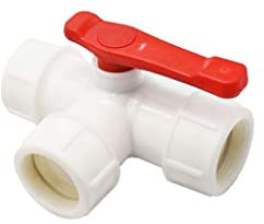 1pcs 50mm T Type Plastic Ball Valve Water Pipe Tee Coupler Quick Connector for PVC and PE Fast Connection Triple Way Joint