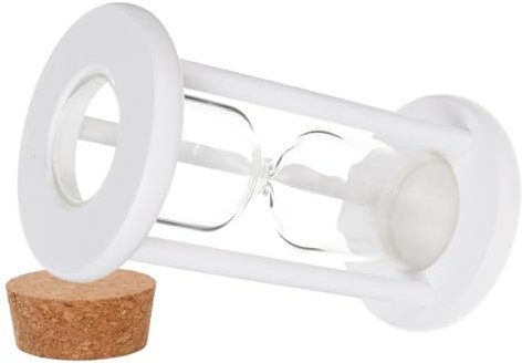 SHOWERORO Refillable Wood Hourglass Sand Timer 9.8x17cm White with Stopper Diy Craft Decoration Gift for Home and Office