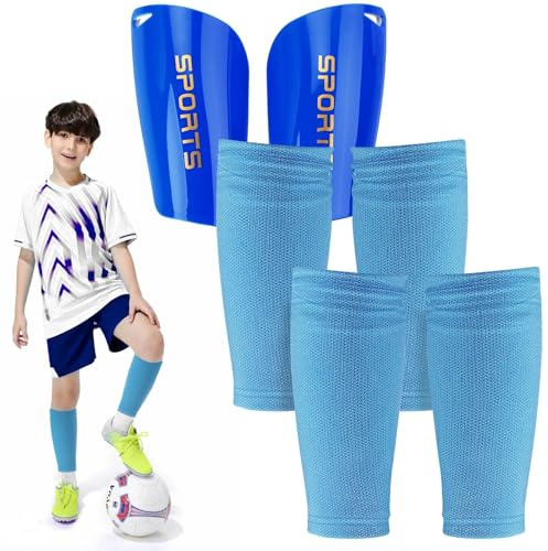 Schienbeinschoner Fussball - Mit Anti-Rutsch Ärmel socken für Kinder,Jugendliche und Erwachsene