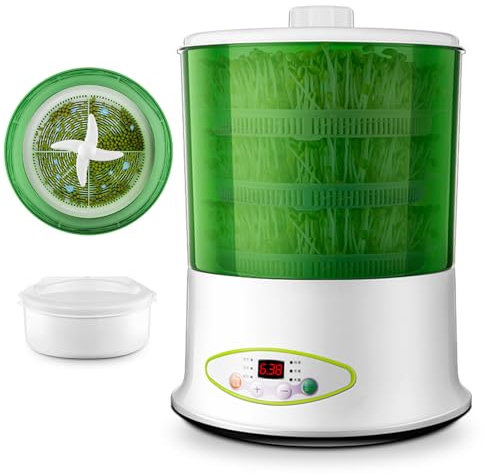 Macchina per Germogli di Fagioli Domestici Intelligente, Macchina Automatica per Germogli di Fagioli, Kit Germogliatori, Controllo del Tempo e della Temperatura Separazione di Acqua Ed Elettricità