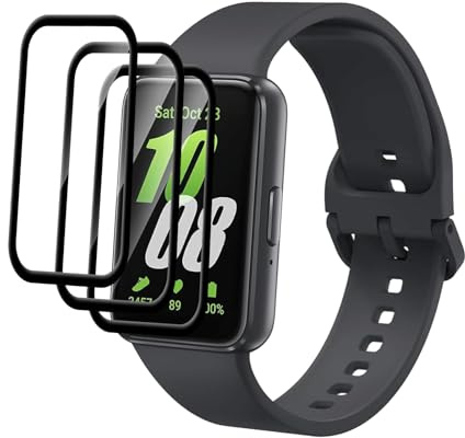 [3 Pack]Screen Protector for Samsung Galaxy Fit 3，3D Curved Full Coverage PET Anti Scratch,High Transparency,Anti fingerprint,Bubble Free Flexible Protector Compatible with Samsung Galaxy Fit 3,Black