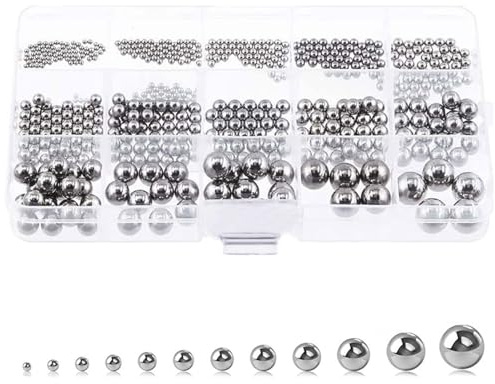Tkxjry 620 pcs 12 Größe Edelstahl Präzisionsstahlkugeln, Kugellager Kugeln, für Fahrradrad Ersatzteile, 1–8 mm