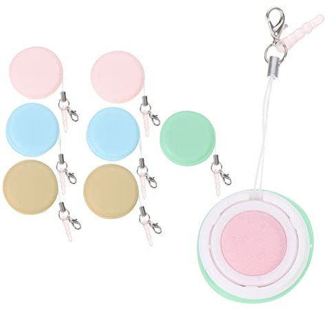 SECFOU 8pcs Macaron Phone Screen and Eyeglass Cleaning Wipes Keychain Holder, Portable Multi-Color Microfiber Cloths for Mobile Phones and Eyewear, Travel Cleaning Kit