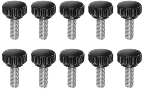 QUARKZMAN 10 Stück Rändelschraube M8 x 20mm Flügelschrauben mit Gewinde, Rundkopf Glitzer Klemmschrauben Befestigungsschraube Klemmknöpfe 22mm Drehknopf für Möbel Modellbau Maschinen Geräte