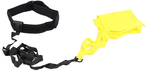 Tnfeeon Cinturón de Resistencia de Paracaídas de Natación Paracaídas Portátiles de Natación Portátil para Entrenamiento de Espalda Adultos 40 Cm (Yellow)