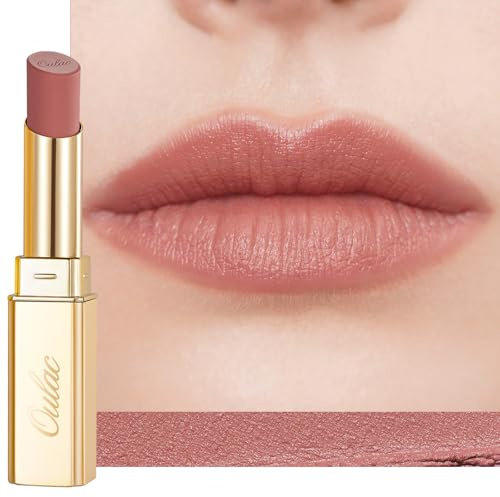 Oulac Rossetto Opaco Donna-Rossetti Matte Lunga Durata Opaco Alta Pigmentazione, Finitura Mat Morbida,Texture Leggera&Confortevole Rossetto Waterproof&No Transfer Matte Lipstick Make-up Vegano RM02