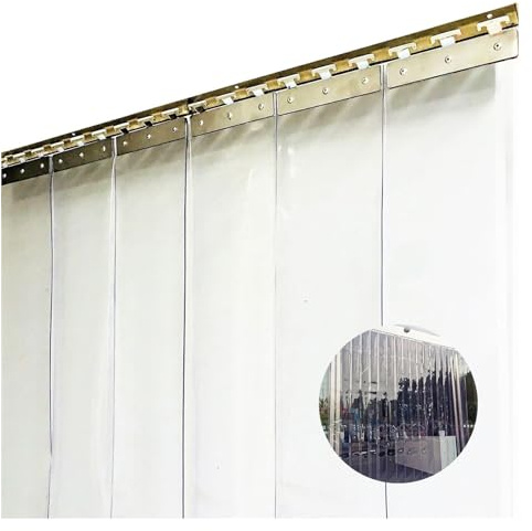 Tenda in vinile spessa 0,12 mm, in PVC, per congelatore, magazzino, garage, porta, in plastica liscia, kit di guarnizioni per efficienza energetica e protezione dagli insetti