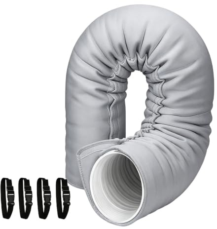 Gaine Isolante pour Flexible de clim Isolante Et Lavable Portable Isolation pour Tuyau de climatisation pour Camping-Car Extérieur Fenêtre À Battants Garage Pièce