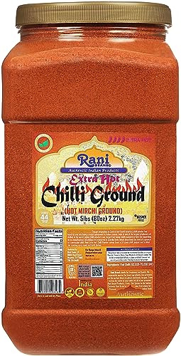 Rani Extra Hot Chilli Powder Indian Spice 80oz (5lbs) 2.27kg Bulk PET Jar ~ All Natural | No Color added | Gluten Friendly | Vegan | Kosher | NON-GMO | No Salt or fillers
