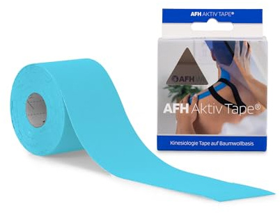 AFH Aktiv Tape® | Kinesiologie Tape | Breite: 5 cm | Länge: 5 m | auf Baumwoll Basis | Farbe: ice blau