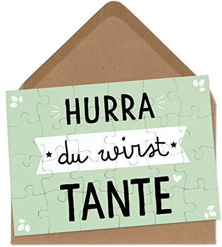 OWLBOOK Du wirst Tante Puzzle mit Brief-Umschlag Geschenke Geschenkideen für die Familie zur Geburt & Schwangerschaft verkünden