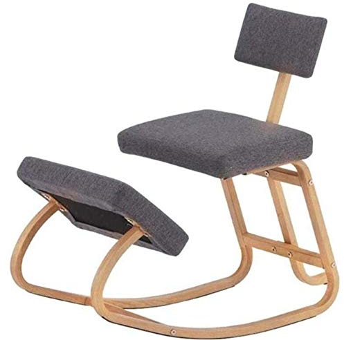 XQHD Kniender Kniehocker Ergonomischer, Kniestuhl BüRostuhl WirbelsäUlen Korrektur Stuhl Mit RüCken Für Zuhause Und Büro Anti-Buckel-Stuhl,Grey