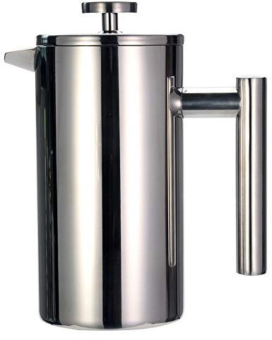 LIDS French Press Coffee Maker Cafetiere, Double Wall Coffee Press Pot, Stainless Steel Heat Resistant Tea or Cafetiere Kettle Built-in Filter Coffee Maker for Home and Office (800ml)