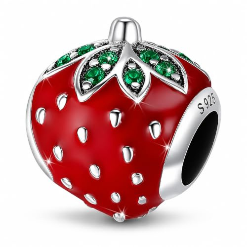 MariaFonte Charm Anhänger Neu 2025 Erdbeere Geburstag Jubiläum Original Angebot Perlen Armband Silber 925 Günstig Herz Mama Familie Frau Kompatibel Glücksbringer Weihnachten Mädel Hochzeit