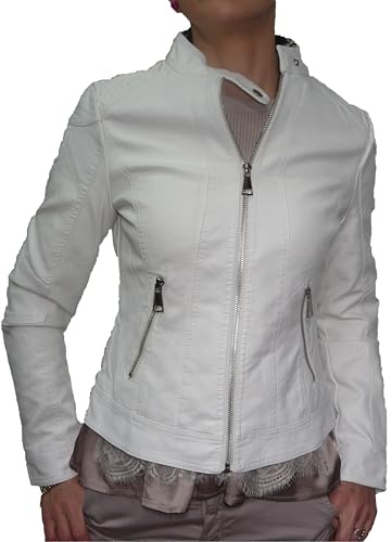Fantasy Chiodo Giacca Giacchetto Giubbino Giubbotto Corto Slim Avvitato Aderente Finta Pelle Ecopelle Skin Donna Ragazza