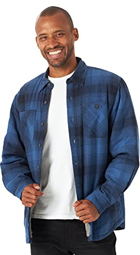 Wrangler Authentics Langärmelige Herren-Hemdjacke mit Sherpa-Futter