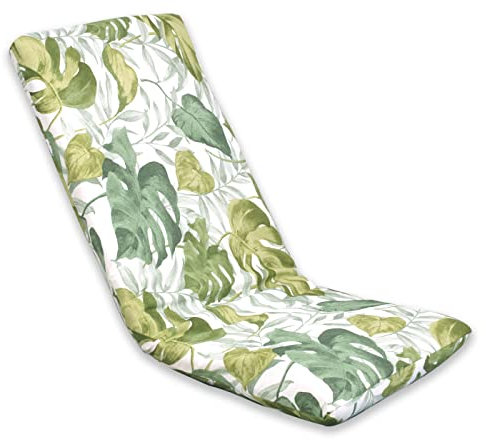 MERCURY TEXTIL- Cojín Tumbona Colchón, Colchoneta para Tumbona Acolchada, Cómodo y Elegante. Ideal para Jardín, Piscina, Playa, Terraza y Balcón (180x55cm, Hojas)