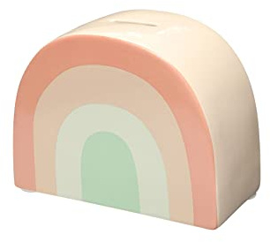 Pearhead Ceramic Rainbow Bank, Gender-Neutral Nursery Décor Money Bank, Alternative Piggy Bank, Modern Baby Decor Accessory