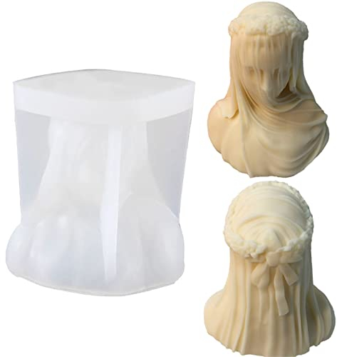 EXQULEG Kerzenform Silikon 3D 3D Kunst menschlichen Körper Kerze Form, Schleier Frau Kerzenform,DIY Epoxidform,Kerzengießform für Die Herstellung Der Duftkerze,Home Decor