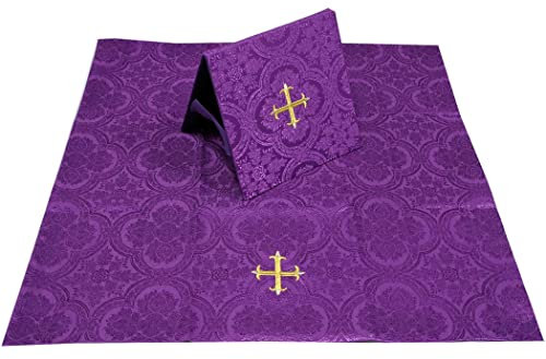 Corporal folder and veil of damask chalice (purple), white, M