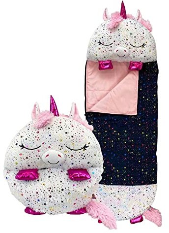 Happy Nappers Kids Sleeping Bag - Plush Toy, Comfy Sleeping Bag & Fluffy Pillow All in One
