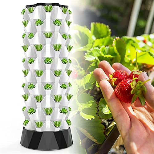CGLYYDS Hydroponic Grow Kit, 8 Etagen 64 Löcher Aquaponik-Wachssystem,Hydroponisches Pflanzensystem PVC Hydroponic Pipe Home Erdlose Pflanzenanbau Systeme für Kräuter, Obst und Gemüse