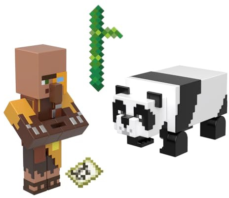 Minecraft Vanilla Figura de Acción Paquete Cartógrafo Selva y Panda 3.25 para niños de 6 años en adelante
