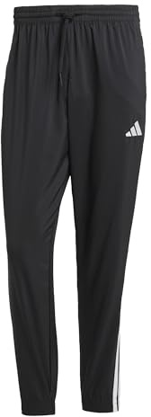 adidas Herren Essential Three Stripes Woven Pants, Black/White, M