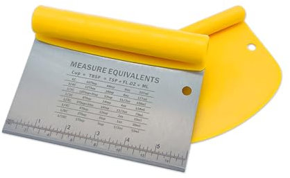2 piezas cortador de repostería, raspador de banco, raspador de masa, raspador con mango de plástico, raspador de cocina, herramienta raspadora